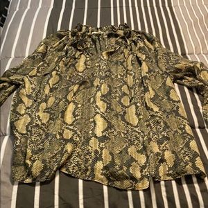 Green snakeskin blouse